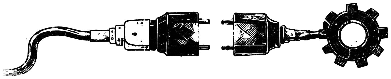 A distressed cable and gear illustration representing API integrations
